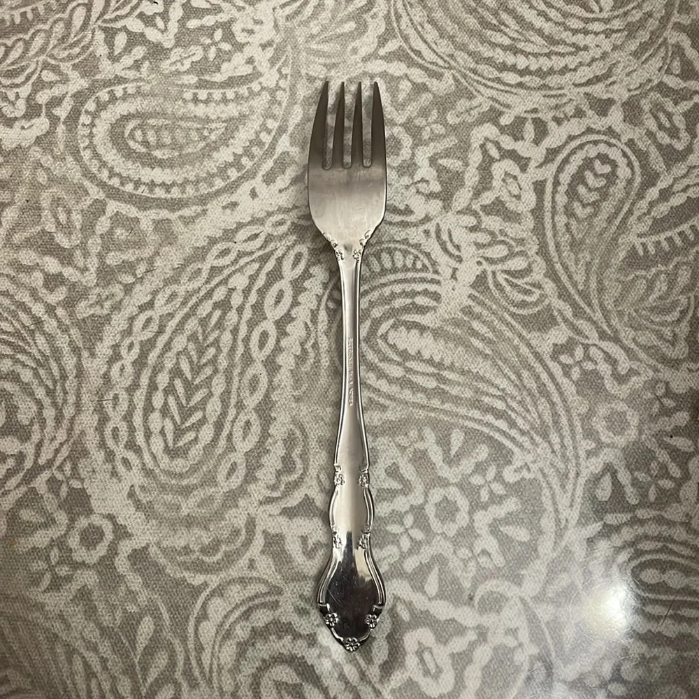Retroneu stainless steel dinner‎ Fork 18-8 Korea flower pattern